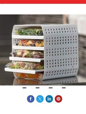 Freezercube Food Storage White Plastic Organizer - Stackable Shelves